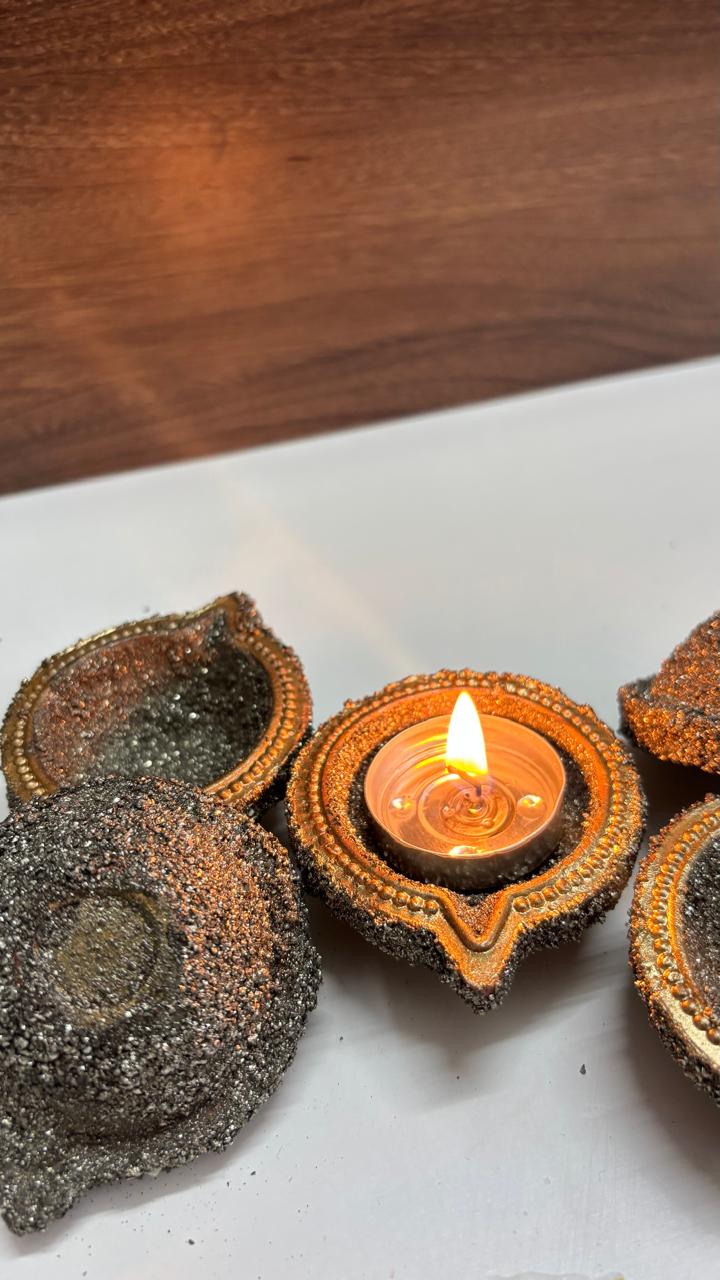 Pyrite Coated Diya