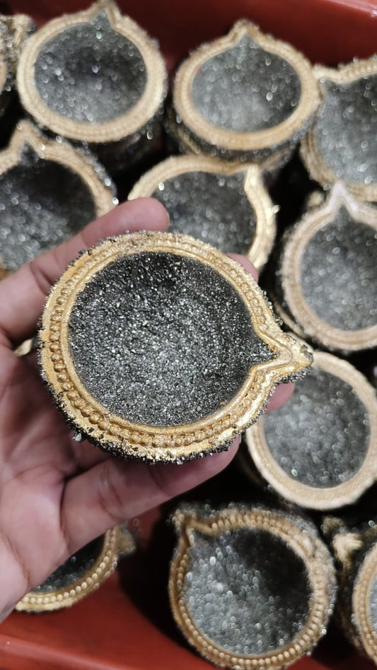 Pyrite Coated Diya