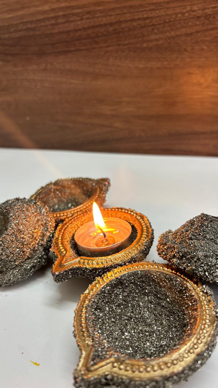 Pyrite Coated Diya